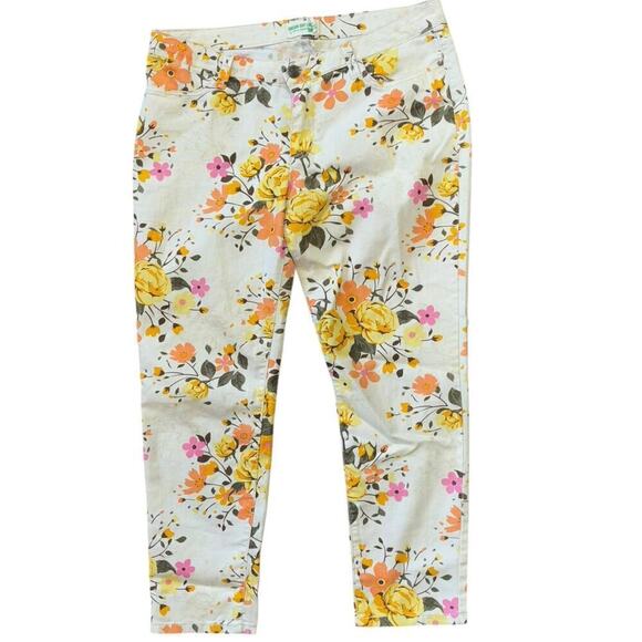 Dream Out Loud X Selena Gomez Women's 11 White Floral Capri Pant Spring Colorful - Picture 2 of 10